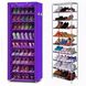 Складной тканевый шкаф для обуви на 9 полок T-1099 Фиолетовый 3812 фото 1