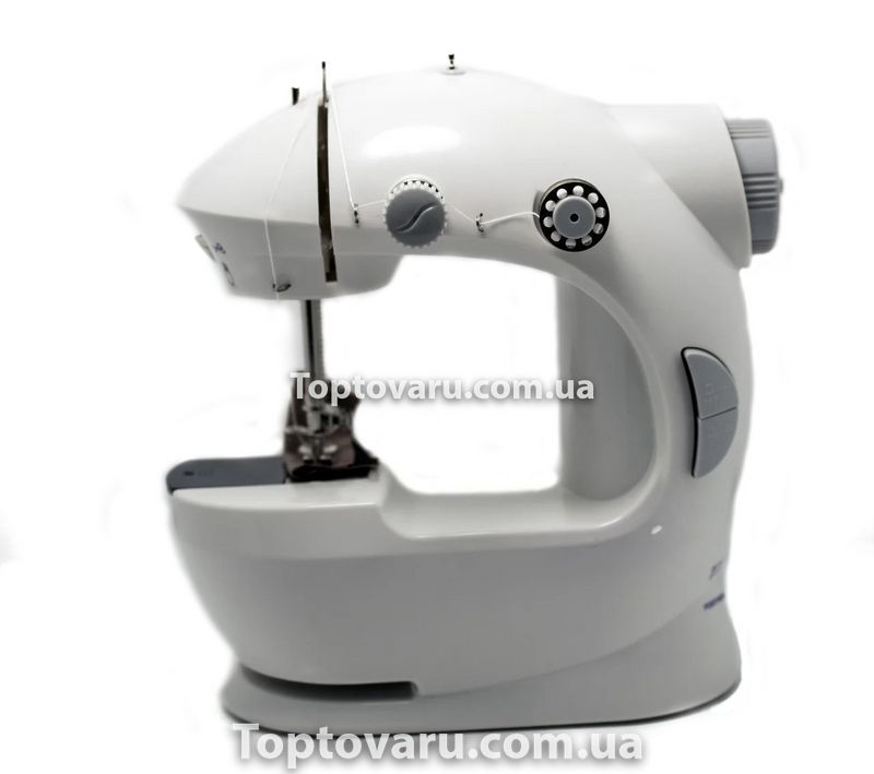 Швейная машинка портативная Mini Sewing Machine FHSM 201 с адаптером серая + подарок 1221 фото