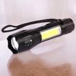 Фонарик ручной в металлическом корпусе W601-XPE(red)+COB(white) Черный