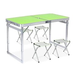 Стіл і стільці для пікніка з посиленими ніжками Зелений 4804 фото