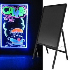 Доска для рисования Fluorescent Board With Stand 50*70 на стойке c фломастером и салфеткой