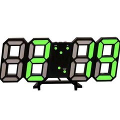 Електронний настільний годинник з будильником і термометром LY 1089 Чорний із зеленим підсвічуванням 12499 фото