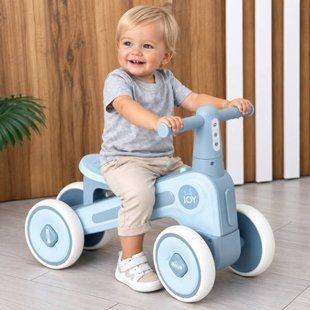 Велобіг дитячий JOY SL-10330 чотириколісний з підсвічуванням та озвученням українською мовою Блакитний 38945 фото