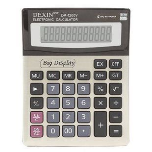 Калькулятор настільний 12-розрядний бухгалтерський DM 1200V Сірий 29680 фото