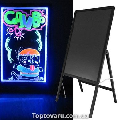Дошка для малювання Fluorescent Board With Stand 50*70 на стійці c фломастером і серветкою 7444 фото