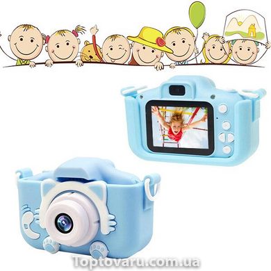 Детский фотоаппарат в чехле Smart Kids Camera Голубой 2438 фото