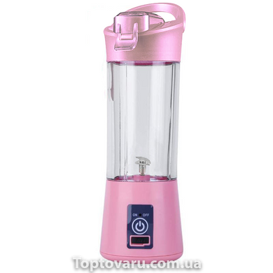 Блендер Smart Juice Cup Fruits USB Рожевий 2 ножі 857 фото