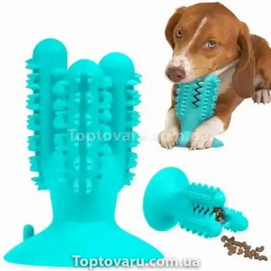 Игрушка для собак Bronzedog PetFun Dental кактус на присоске Бирюзовая 9879 фото