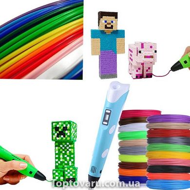 Додатковий еко-пластик для 3D ручки 5 метрів (рандомний колір) 3437 фото