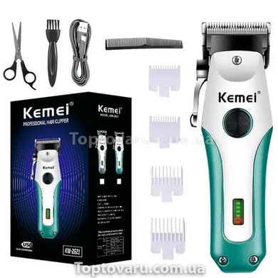 Машинка для стрижки волосся, бездротовий електричний триммер для бороди та волосся KEMEI KM-2621 11429 фото