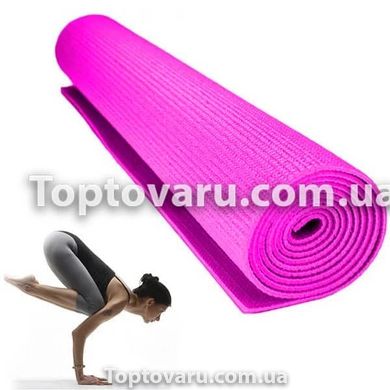 Килимок для йоги та фітнес Power System Fitness Yoga Малиновий 3765 фото