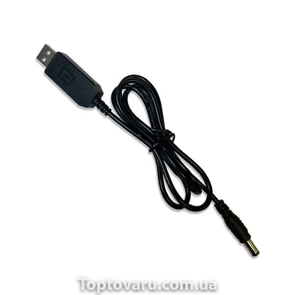 Кабель USB DC 5.5x2.1 для роутера модему з 5v на 9v з перехідником з 5,5mm на 3,5mm Чорний 19631 фото