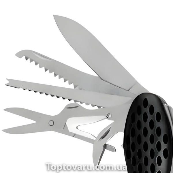 Нож складной туристический мультитул 11в1 Traveler K5011 GSC Black Черный 37535 фото