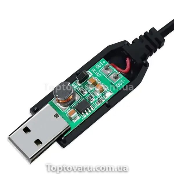 Кабель USB DC 5.5x2.1 для роутера модема с 5v на 9v с переходником с 5,5mm на 3,5mm Черный 19631 фото