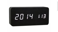 Настольные часы VST-862-6-S черные с белой подсветкой