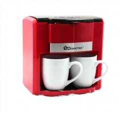 Кофеварка капельная Domotec MS-0705, 2 чашки, 500Вт, красная