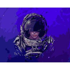 Картина за номерами Strateg ПРЕМІУМ Загадковий космонавт розміром 40х50 см (GS363) GS363-00002 фото