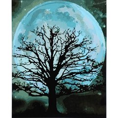 Картина за номерами Strateg ПРЕМІУМ Місячне деревоStrateg розміром 40х50 см (SY6897) SY6897-00002 фото