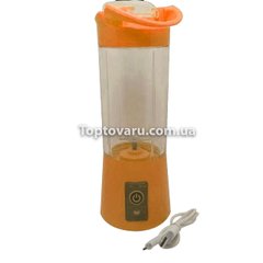 Блендер Smart Juice Cup Fruits USB Помаранчевий 2 ножа 3785 фото