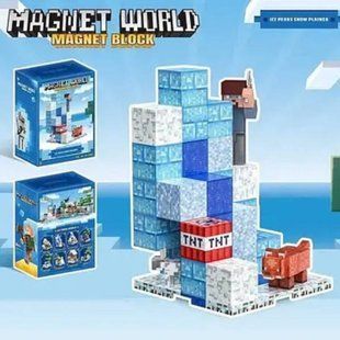 Конструктор магнитный кубический 48 детали Minecraft Magnetism World T9912 28384 фото