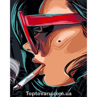 Картина за номерами Strateg ПРЕМІУМ Червоні окуляри розміром 40х50 см (DY328) DY328-00002 фото