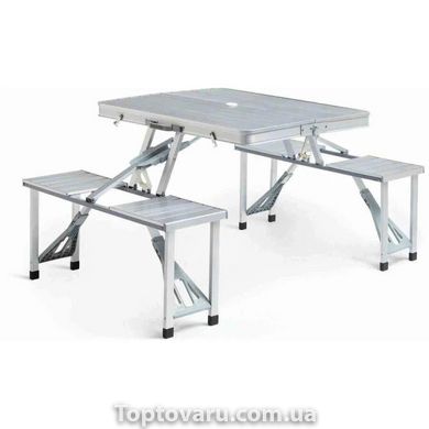 Складаний алюмінієвий стіл для пікніка зі стільцями №174 NEW фото