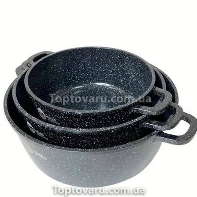 Набір гранітного посуду 6 предметів HIGHER+KITCHEN HK-301 Чорний 14758 фото