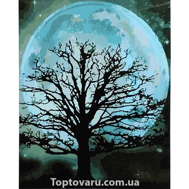 Картина за номерами Strateg ПРЕМІУМ Місячне деревоStrateg розміром 40х50 см (SY6897) SY6897-00002 фото