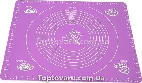 Кондитерский силиконовый коврик для раскатки теста 40 на 30см Фиолетовый 11579 фото