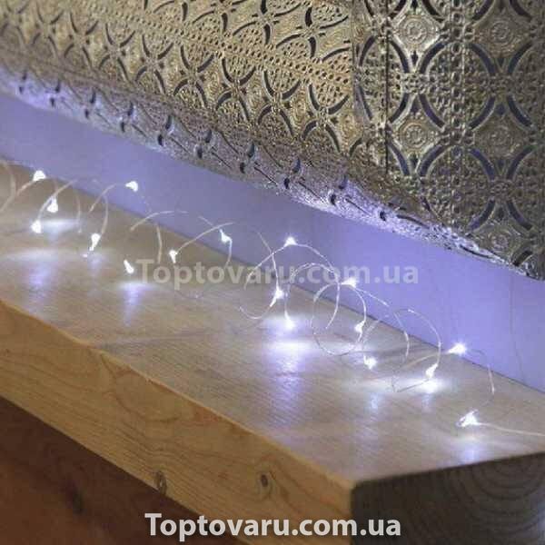 Гірлянда 100LED 10м на батарейках Холодний білий 12871 фото