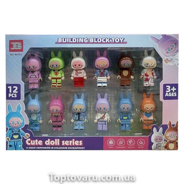 Набір фігурок 12шт Labubu Building block toy 44001 Різнокольорові 38275 фото