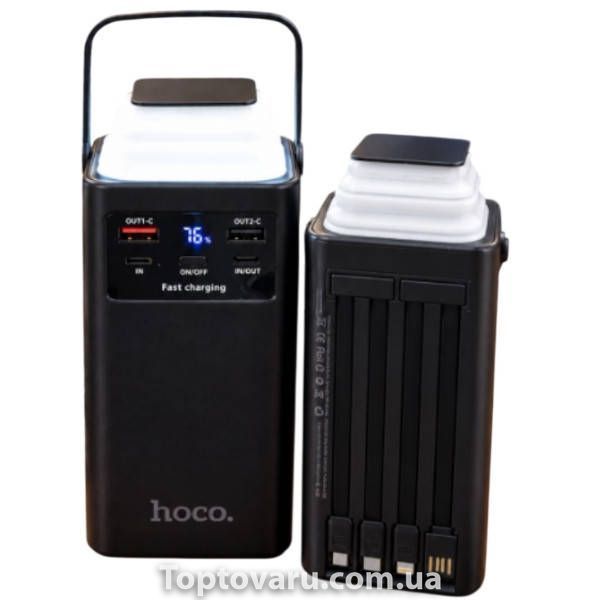 Power Bank із вбудованими кабелями Type-C та Lightning 100000 mAh Hoco J90A Чорний 30230 фото