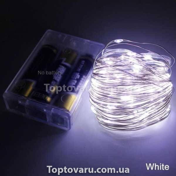 Гірлянда 100LED 10м на батарейках Холодний білий 12871 фото