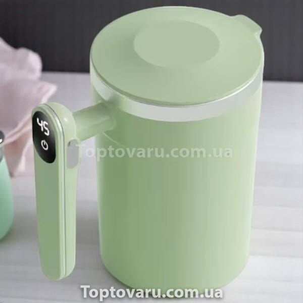 Кружка-мешалка с датчиком температуры и экраном на ручке Auto Stirring Mug Салатовая 25198 фото