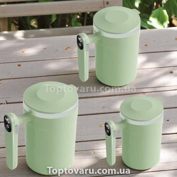 Кружка-мешалка с датчиком температуры и экраном на ручке Auto Stirring Mug Салатовая 25198 фото