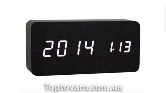 Настольные часы VST-862-6-S черные с белой подсветкой 3074 фото