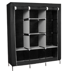 Складной тканевый шкаф Storage Wardrobe 88130 Черный 1364 фото