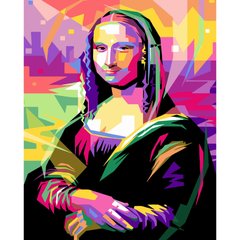 Картина за номерами Strateg ПРЕМІУМ Поп-арт Мона Ліза розміром 40х50 см (GS463) GS463-00002 фото