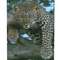 Алмазна мозаїка Strateg ПРЕМІУМ Леопард на відпочинку розміром 40х50 см (D0051) D0051-00002 фото