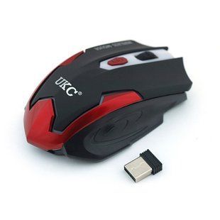 Мышка беспроводная компьютерная оптическая MOUSE UKC G111 Черно-красная 5950 фото
