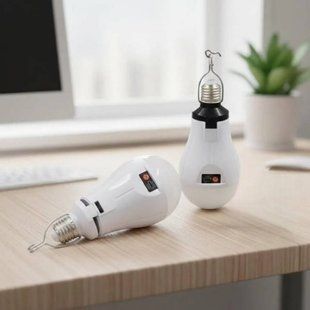 Лампочка з 2 акумуляторами та зарядкою від USB 15W FineBlue Біла 33556 фото