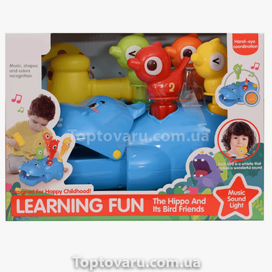 Іграшка Стукалка Бегемотик Learning Fun Блакитна 15420 фото