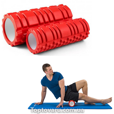 Ролик массажный для йоги, фитнеса (спины и ног) OSPORT Красный NEW фото