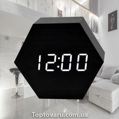 Настільний годинник VST-876-6 чорні з білим підсвічуванням 3075 фото