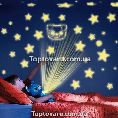 Детская плюшевая игрушка Собачка ночник-проектор звёздного неба Star Belly Голубой 7496 фото