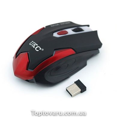 Мишка бездротова комп'ютерна оптична MOUSE UKC G111 Чорно-червона 5950 фото