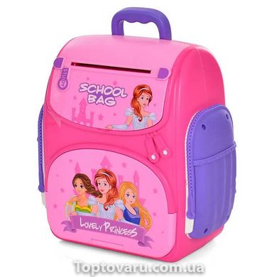 Дитячий рюкзак-сейф з кодовим замком, купюроприймачем та відбитком пальця Рожевий 14494 фото
