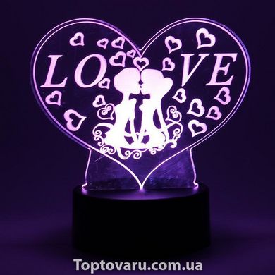 3D світильник у формі серця Love 1110 NEW фото