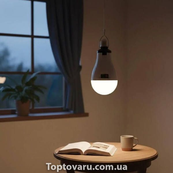 Лампочка с 2 аккумуляторами и зарядкой от USB 15W FineBlue Белая 33556 фото