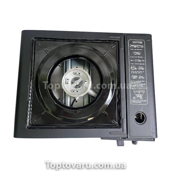 Пальник-плитка газова туристична у валізці Portable Gas Stove NAVI Чорна 33554 фото